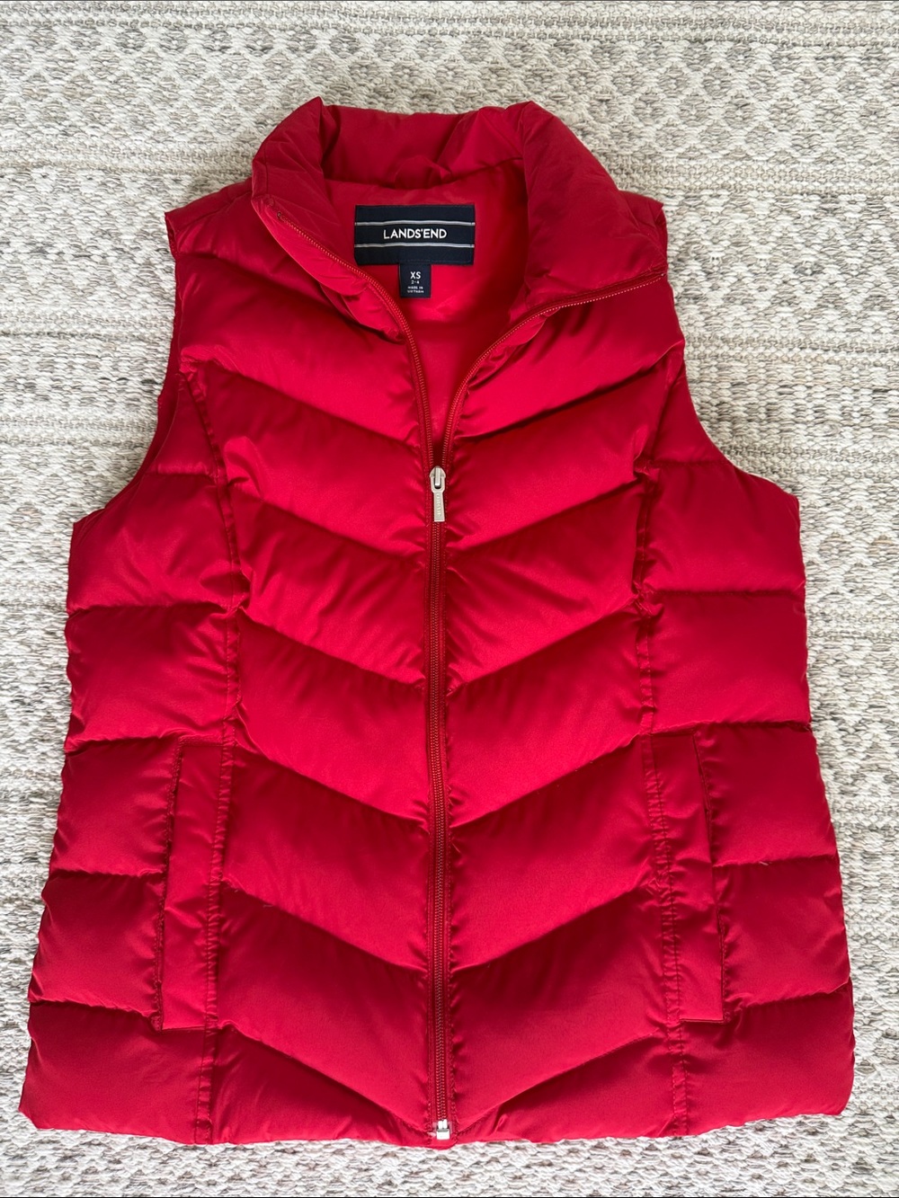 Lands' End Women's Bright Red Quilted Puffer Vest